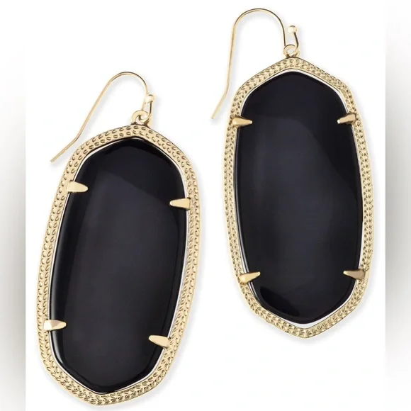 Lot of 2x [Kendra Scott] Danielle Faceted Drop Earrings Red/Gold & Black/Gold - Picture 3 of 15